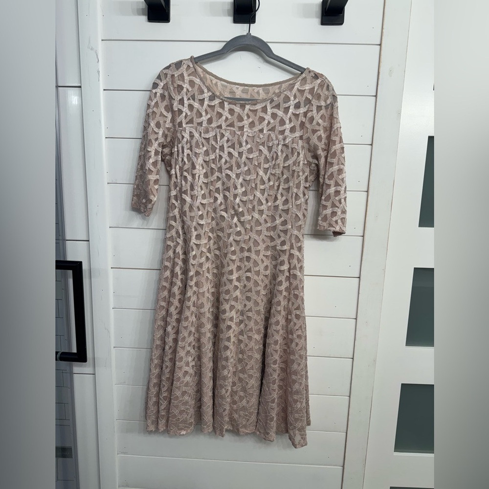 Rabbit Rabbit Rabbit Pink A-Line 3/4 Sleeve Dress